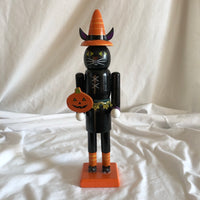 Wood Halloween Black Cat Decoration