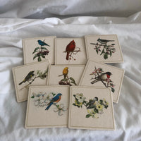 Painted Birds on Branches Cardboard Coasters - Set Of 8