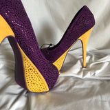 Liliana Purple/Yellow Rhinestone Heels - Women’s Size 8