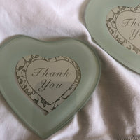 Kate Aspen Glass Heart Coasters - Set of 2