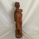 Vintage Fisherman Wood Carving Statue