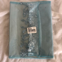 Light Blue Organza Fabric With Beaded Trim