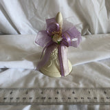 Ceramic Bell With Purple Ribbon