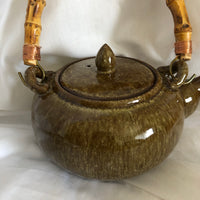 Teapot with Bamboo Handle - Dark Green