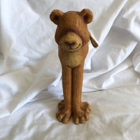 Hardcarved Tall Bear Wood Sculpture