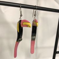 Painted Toucan Dangle Earrings