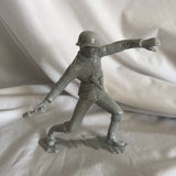 Louis Marx 6 inch plastic army man, VERY rare WW2 silver gray German soldier