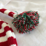 Red & White Striped Beanie Hat