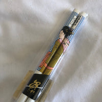 Asian Lady Painting in White Chopsticks