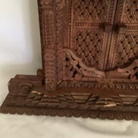 Vintage Indian Wood Carved Window Frame