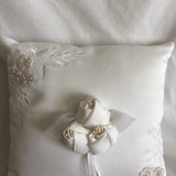 White Floral Embroidery Pillow