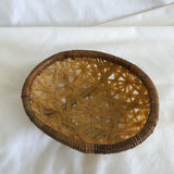 Small Brown Wicker Basket Bowl