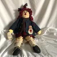 Vintage Scarecrow Girl Plush Doll