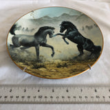 ‘Desert Duel’ Wild Horse Painting Decorative Plate By Chuck Dehaan