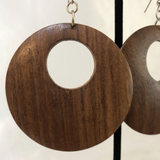 Wooden Round Dangle Earrings