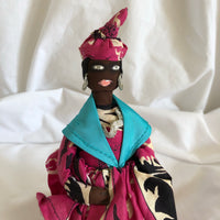 African Lady Cloth Figurine Standing Doll Christmas Tree Topper