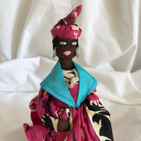 African Lady Cloth Figurine Standing Doll Christmas Tree Topper