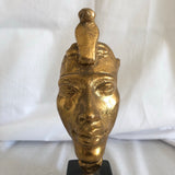 Gold Colored Akhenaten Egyptian Head Sculpture