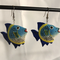 Painted Fish Dangle Earrings