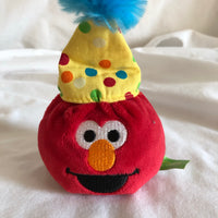 Birthday Elmo Head Beanbag Plush