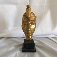 Gold Colored Akhenaten Egyptian Head Sculpture