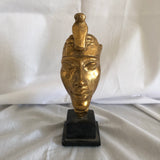 Gold Colored Akhenaten Egyptian Head Sculpture