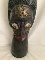 Vintage African Lady Wood & Metal Statue