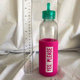 ‘Yes, Please’ Glass Water Bottle