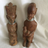 Wooden African Man/Female Statue Set