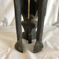 Wood Sculpture of a Sitting African Man