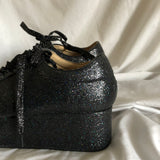 Liliana Black Glitter Platform Sneakers - Women’s Size 5 1/2
