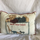 Blue Jean Teddy Pillow