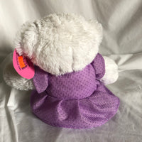 Las Vegas White Teddy Bear with Purple Dress Outfit