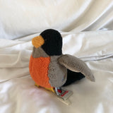 GANZ Webkinz Robin Orange Grey Black Bird Plush