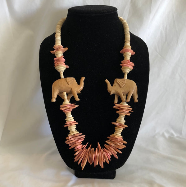 Wooden Elephant Necklace