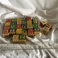 Vintage Wood Alphabet Blocks