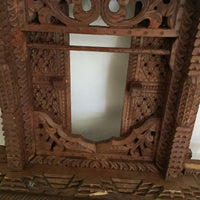 Vintage Indian Wood Carved Window Frame