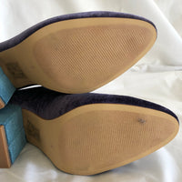 Teal & Purple Velvet Heels - Urban Outfitters - Women’s Size 8