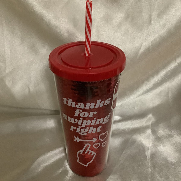 Boston Warehouse Valentines Tumbler/ Straw  22 Oz