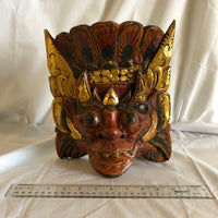 Colorful Painted Wood Dragon Mask- Made In Indonesia