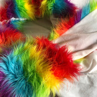 Rainbow Faux Fur Animal Hat Scarf With Mittens