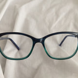 Ellen Tracy- Dhaka Blue Horn Fade Eyeglasses