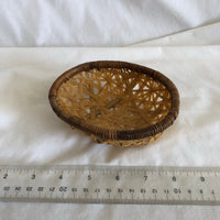 Small Brown Wicker Basket Bowl