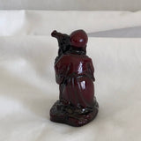 Small Elderly Asian Man With Cane Figurine