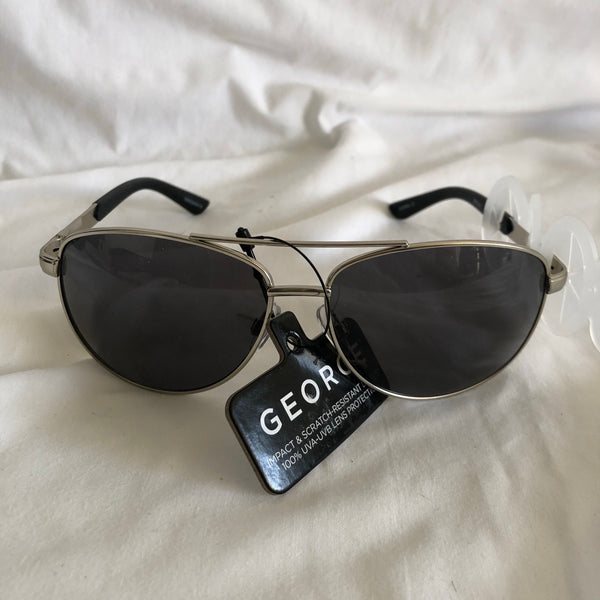 George Black and Silver Tone Vintage Style Sunglasses