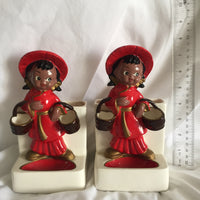 Set Of 2 Vintage Asian Girls Bookends