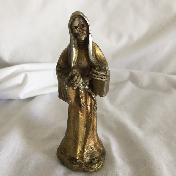 Gold Painted Santa Muerte Statue