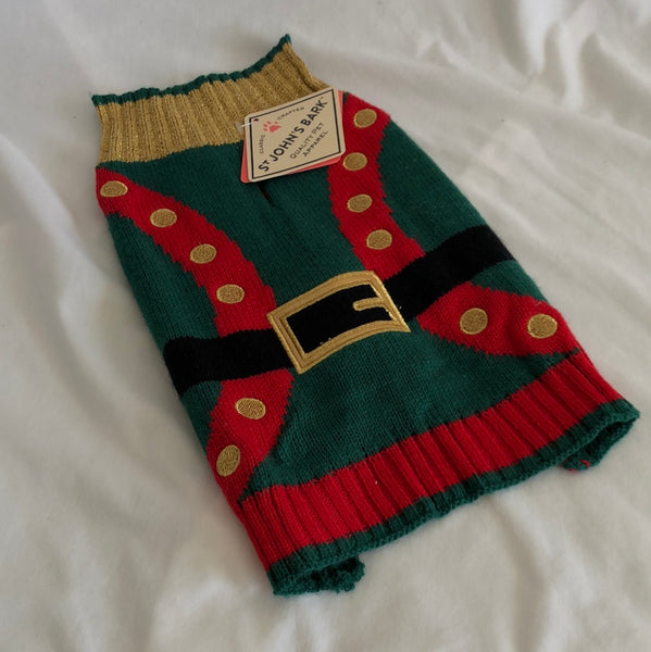 St Johns Bark Christmas Elf Pet Outfit - Size Small