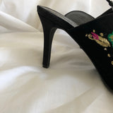 Black Embroidered Heels - Urban Outfitters - Women’s Size 8