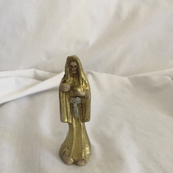 Gold Painted Santa Muerte Statue